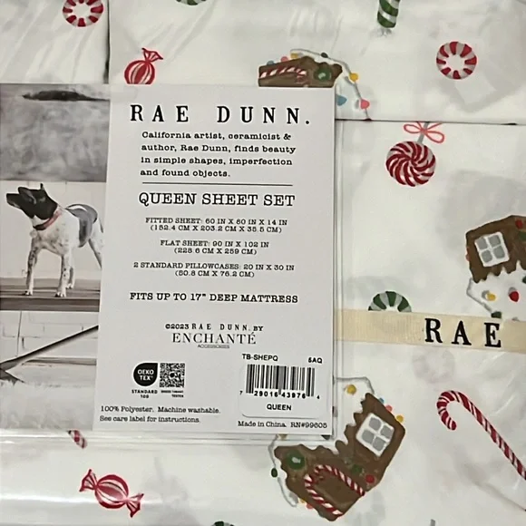 Rae Dunn Christmas Gingerbread Queen Sheet Set - Picture 4 of 5